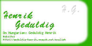 henrik geduldig business card